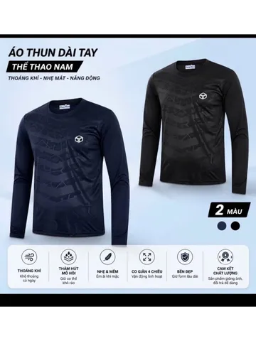 Combo 2 Áo Thu Nam Tập Gym Thể Thao dài tay co giãn thoáng khí thấm hút mồ hôi phù hợp thể thao bền đẹp