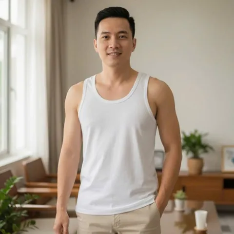Áo trắng 3 lỗ nam cotton mềm mịn – thoáng khí, thấm hút tốt, co giãn thoải mái