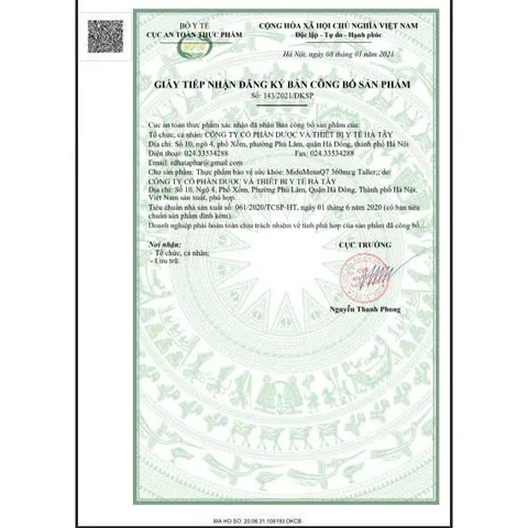 MIDU MENAQ7 360mcg viên uống Tpbvsk – Giúp Phát Triển Chiều Cao Cho Trẻ Dậy Thì, Hàng chuẩn Việt Nam, Hộp/90 Viên
