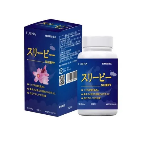 FUJINA SLEEPY viên uống Tpbvsk - Hỗ Trợ Ngủ Ngon, Hàng chuẩn Nhật Bản, Lọ/80 viên