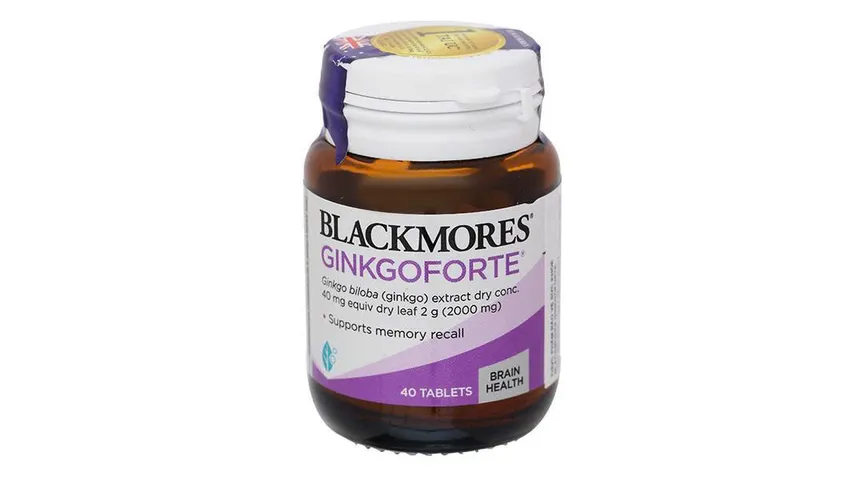 [ Nhập khẩu] Viên uống tăng cường trí nhớ Blackmores GinkgoForte hỗ trợ tuần hoàn máu chai 40 viên của úc
