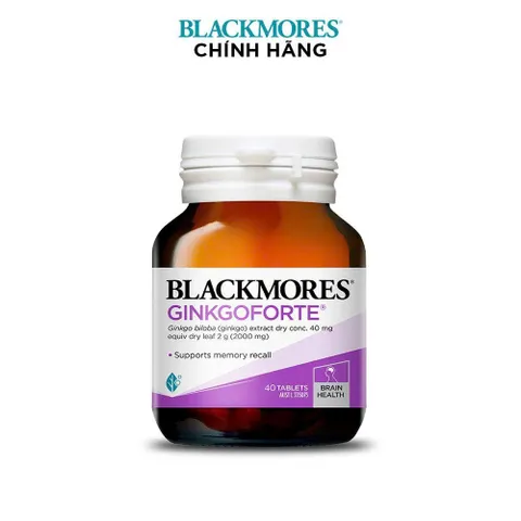 [ Nhập khẩu] Viên uống tăng cường trí nhớ Blackmores GinkgoForte hỗ trợ tuần hoàn máu chai 40 viên của úc