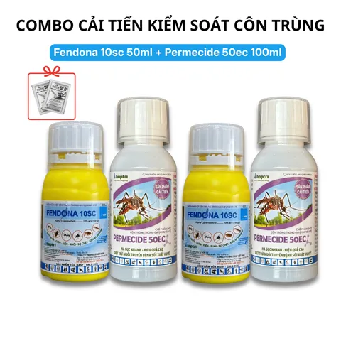 [Combo cải tiến] Fendona 10SC 50ml và Permecide 50EC 100ml diệt côn trùng, ruồi, muỗi,... tặng 2 bd