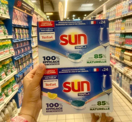 Viên rửa bát Sun Tout en 1 Pháp cho máy rửa bát