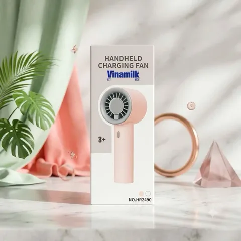 Vinamilk Quạt Sạc Tay HR2490 - Thiết Bị Làm Mát Tiện Lợi Cho Mọi Không Gian