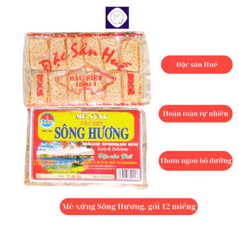 5 gói  Mè xửng Sông Hương 200g, loại 12 miếng đặc sản Huế, date luôn mới