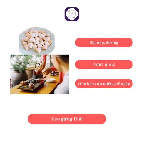 10 gói kẹo gừng Huế, kẹo truyền thống Huế, date luôn mới