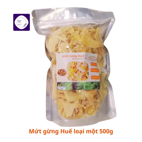 Gói 500g Mứt gừng Huế đặc biệt loại một, mứt gừng chuẩn vị Huế, đặc sản Huế, date luôn mới