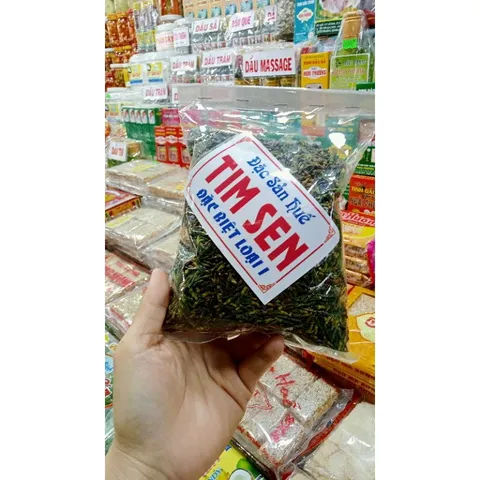 Trà tâm sen (tim sen sấy khô) đặc biệt loại một, đặc sản Huế, tốt cho sức khỏe, ăn thần, ổn định huyết áp.