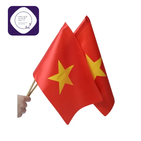 5 Cờ Việt Nam cầm tay, cờ vẫy, in sắc nét, vải mịn, công nghệ cắt không bị xơ viền