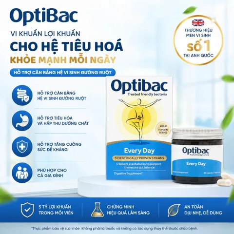 [NK] ￼Viên Uống Men Vi Sinh Bổ Sung Lợi Khuẩn Hàng Ngày Optibac Every Day (Hộp 30 viên) - Hỗ Trợ Tiêu Hóa Khỏe, Tăng Đề Kháng