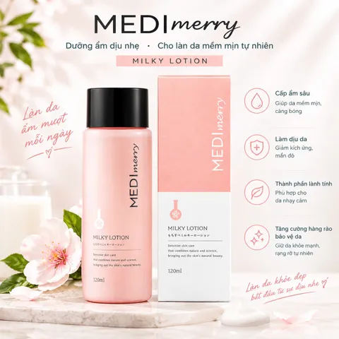 MEDImerry MILKY LOTION Sữa Dưỡng Âm Chuyên Sâu, Nuôi Dưỡng Da Căng Mọng  120 mL 