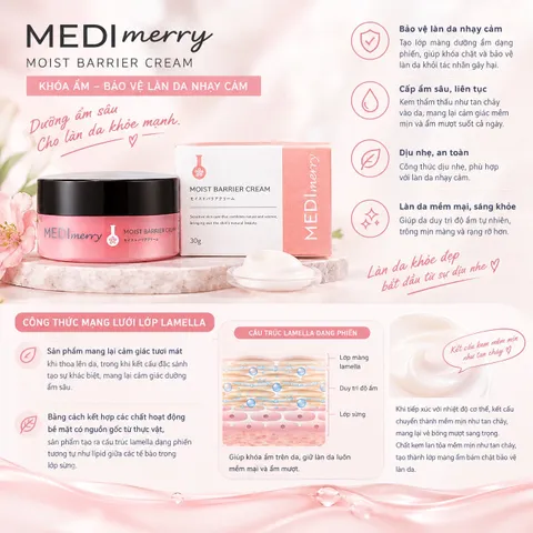 MEDImerry MOIST BARRIER CREAM 30g kem dưỡng ẩm, khóa màng bảo vệ da