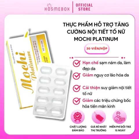 Viên nội tiết tố Mochi Platinum collagen nhập khẩu từ Nhật hộp 30 viên