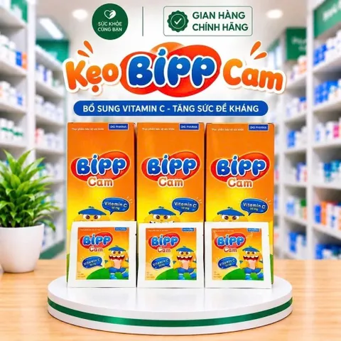 Viên ngậm Bipp Cam DHG Pharma vị cam hỗ trợ tăng cường sức đề kháng