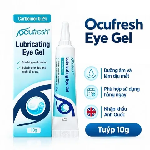 Ocufresh Eye Gel Hỗ Trợ Dưỡng Ẩm Mắt, Sử Dụng Hằng Ngày, An Toàn Cho Người Đeo Lens