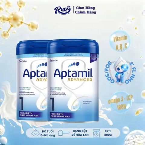 Combo 2 lon Aptamil Advanced nhập khẩu UK, công thức 2'FL-HMO hỗ trợ tăng cường miễn dịch cho đường ruột, GOS/FOS