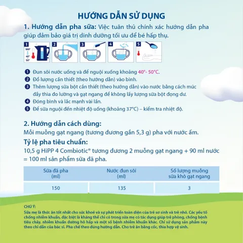 Sữa bột công thức HiPP 4 Organic Combiotic 800g Dành cho trẻ từ 3 tuổi.