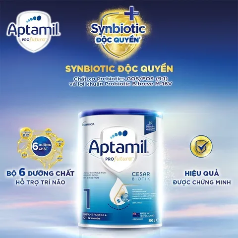 Sữa bột Aptamil Profutura Cesarbiotik New Zealand số 1 (800g) - Synbiotic đặc chế