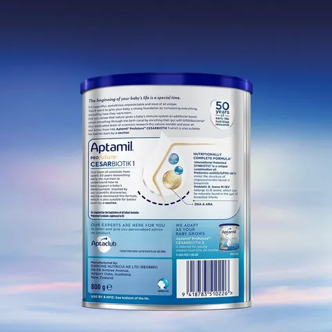 Sữa bột Aptamil Profutura Cesarbiotik New Zealand số 1 (800g) - Synbiotic đặc chế