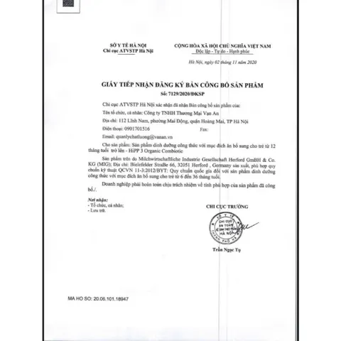 Sữa Bột HiPP COMBIOTIC ORGANIC HMP Số 1, 2