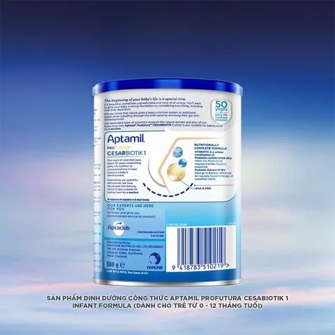 Sữa bột Aptamil Profutura Cesarbiotik New Zealand số 1 (380g + 800g) - Synbiotic đặc chế