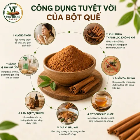 Bột Quế Loại 1 Gia Vị Nấu Ăn, Pha Trà, Làm Bánh Cao Cấp Quế Văn Yên Xay Mịn Thơm Cay Tự Nhiên 500g