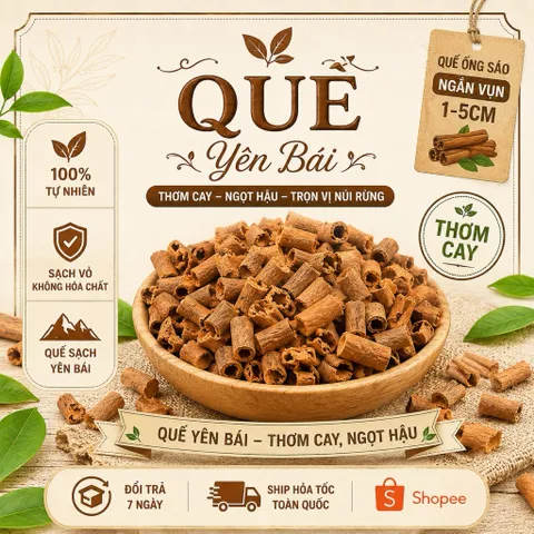 Quế Ống Sáo Cắt Ngắn 1-5cm Văn Yên Thơm Cay Nhiều Dầu - Pha Trà, Nấu Ăn, Làm Bánh - 200g/500g/1kg