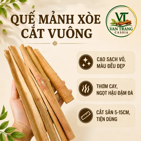 Quế Mảnh Xòe Cắt 5-15cm Yên Bái Cạo Sạch Vỏ Thơm Cay Ngọt Hậu - Pha Trà, Nấu Ăn, Trang Trí
