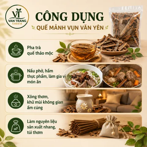 500g Quế Mảnh Vụn Văn Yên Hàng Tuyển Chọn Thơm Cay Đậm Dầu - Nấu Phở, Pha Trà, Làm Gia Vị