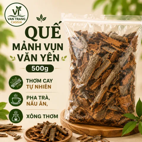 500g Quế Mảnh Vụn Văn Yên Hàng Tuyển Chọn Thơm Cay Đậm Dầu - Nấu Phở, Pha Trà, Làm Gia Vị