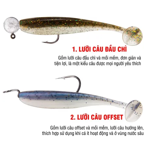Mồi mềm đuôi T cá giả silicon cao cấp tặng ngay lưỡi Jighead, giá ưu đãi mồi lure dài 7cm kích thích cá