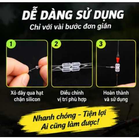 Hạt chặn silicon câu cá set 100 hạt chặn phao chặn chì chất liệu cao su dẻo dùng làm trục câu đài chuyên dụng độ bền cao
