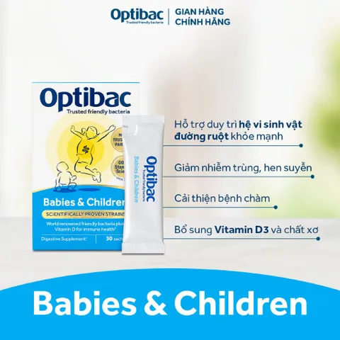 ￼Thực phẩm bảo vệ sức khỏe Men vi sinh Optibac Babies & Children 30 gói/hộp