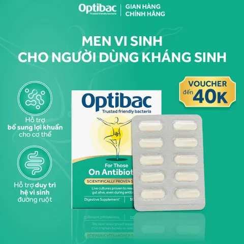 [ Nhập khẩu ] Thực phẩm bảo vệ sức khỏe Optibac For Those On Antibiotics 10 viên/hộp