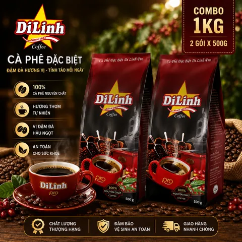 (ComBo 2 Túi) Cà Phê Di Linh mỗi túi 500g, Hương Sánh Đậm Đà, Đắng Thanh Dịu, Mạnh Mẽ Coffee