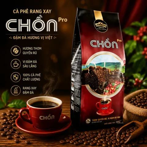 Cà Phê Chồn Nâu Pro Gói 500gr Di sản thể chất nhẹ, vị đắng dịu dùng pha phin