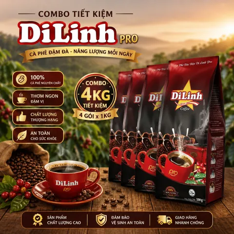 (Combo 4 Túi) Cà Phê Di Linh Gu Cafe Mạnh - Đen Sánh Đậm Coffee Socola