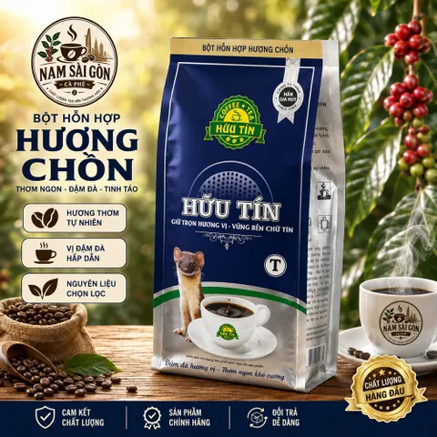 Cà Phê Hữu Tín Hương Chồn 500g, Rang Xay Nguyên Chất, Pha Phin Chuẩn Gu