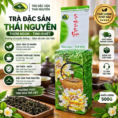 Trà Búp Non Ngon Gói 100g Trà bắc Thái Nguyên, nước xanh hậu ngọt