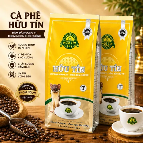Cà Phê Hữu Tín Gói Vàng 500g - Rang Xay Nguyên Chất, Pha Phin Chuẩn Gu Việt