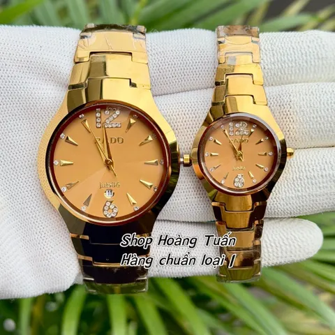 Đồng Hồ Cặp đôi R.D Nam Nữ vỏ đá Ceramic . Kính khía sapphire chống trầy . Máy pin chuẩn Nhật . Chống nước 3ATM .