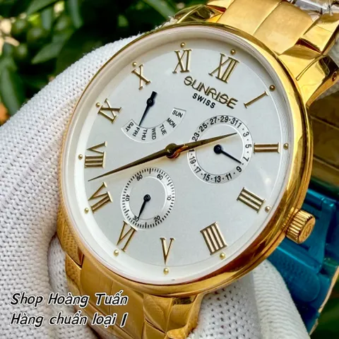 Đồng Hồ Nam S.R 5 kim phong cách sang ngầu lịch lãm . Kính sapphire chống trầy . Máy pin chuẩn Nhật . Chống nước tốt