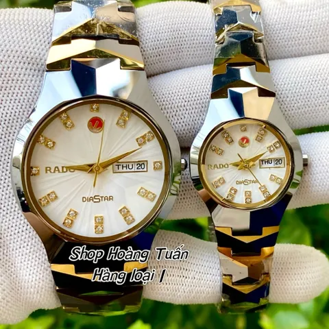 Đồng Hồ R.D cặp đôi Nam Nữ . Vỏ đá ceramic  . Kính sapphire chống trầy . Máy Quartz Nhật . Chống nước tốti