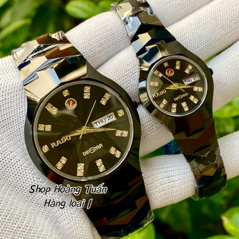 Đồng Hồ cặp đôi R.D Nam Nữ . Vỏ đá ceramic . Kính khía sao sapphire chống trầy . Chống nước tốt