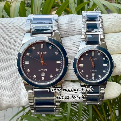 Đồng Hồ cặp đôi Nam Nữ R.D . Vỏ thép bọc đá Ceramic cực sang . Kính sapphire chống trầy . Máy pin Nhật . Chống nước tốt