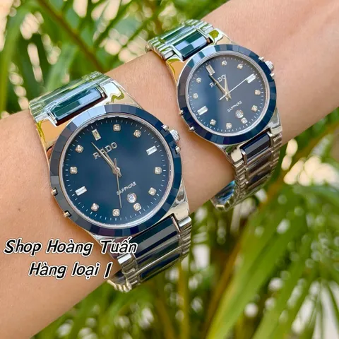 Đồng Hồ cặp đôi Nam Nữ R.D . Vỏ thép bọc đá Ceramic cực sang . Kính sapphire chống trầy . Máy pin Nhật . Chống nước tốt