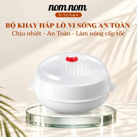 Bộ Khay Hấp Lò Vi Sóng An Toàn Việt Nhật Cao Cấp - NOM NOM KITCHEN