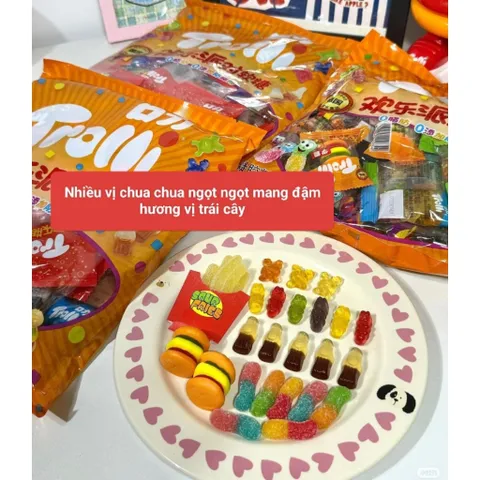 (Hoả tốc) Kẹo dẻo Halloween hãng Trolli, kẹo trái cây chip chip túi bí ngô 237g