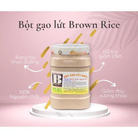 BỘT GẠO LỨT giảm cân BROWN RICE rang tay (hũ 800gr)